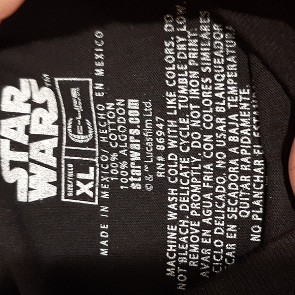 Men's New Star Wars Black Size XL T Shirt  with Tags - Picture 4 of 7